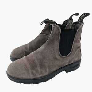 Blundstone Chelsea Boots Womens AU 5 US 8 Gray Suede Pull On Elastic Lug Sole